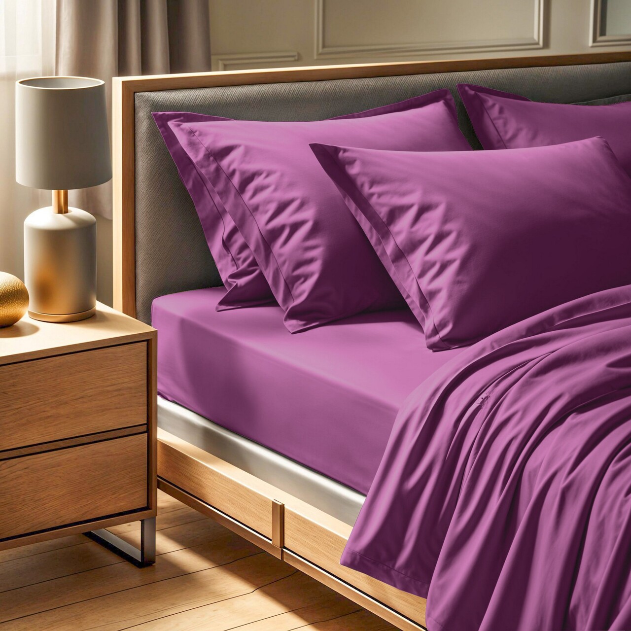 Cearceaf de pat cu elastic Ranforce Single Small (FR), L'essentiel Maison, Tonne Viole, Mov - imagine 5